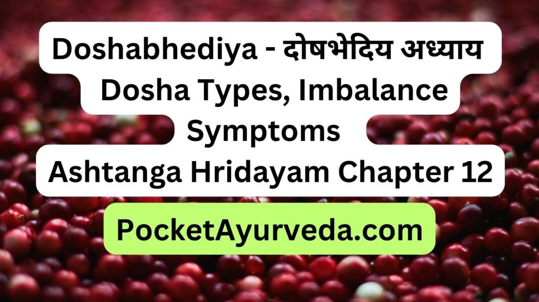 Doshabhediya - दोषभेदिय अध्याय - Dosha Types, Imbalance Symptoms : Ashtanga Hridayam Chapter 12