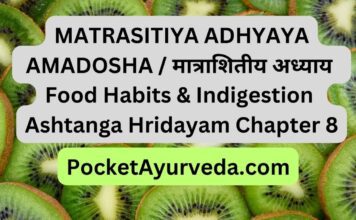 MATRASITIYA ADHYAYA AMADOSHA / मात्राशितीय अध्याय – Food Habits & Indigestion : Ashtanga Hridayam Chapter 8