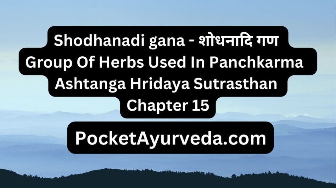 Shodhanadi gana - शोधनादि गण - Group Of Herbs Used In Panchkarma : Ashtanga Hridaya Sutrasthan Chapter 15