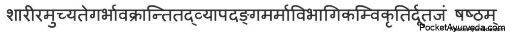 Ashtanga Hridaya SARIRA STHANA (SECTION ON ANATOMY, PHYSIOLOGY ETC) Chapters list