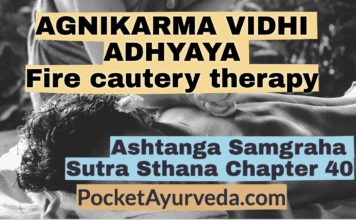 AGNIKARMA VIDHI ADHYAYA – Fire cautery therapy – Ashtanga sangraha Chapter 40
