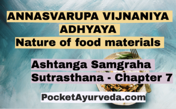 ANNASVARUPA VIJNANIYA ADHYAYA - Nature of food materials - A.S.S Chapter 7