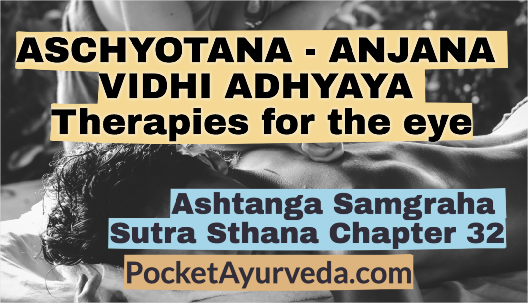 ASCHYOTANA - ANJANA VIDHI ADHYAYA - Therapies for the eye