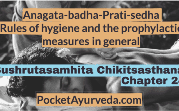 Anagata-badha-Prati-sedha - rules of hygiene and the prophylactic measures in general - Sushrutasamhita Chikitsasthana Chapter 24