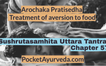 Arochaka Pratisedha - Treatment of aversion to food - Sushrutasamhita Uttaratantra Chapter 57