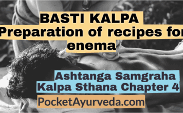 BASTI KALPA - Preparation of recipes for enema - Ashtanga Samgraha Kalpasthana Chapter 4