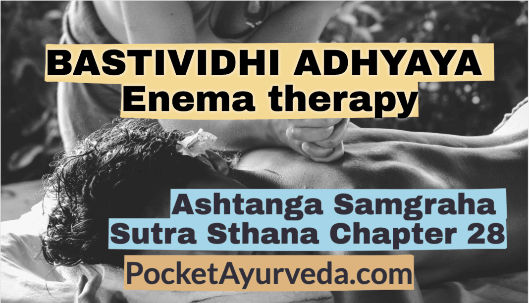 BASTIVIDHI ADHYAYA - Enema therapy - A.S.S Chapter 28