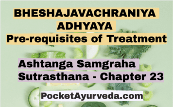 BHESHAJAVACHRANIYA ADHYAYA -Pre-requisites of Treatment
