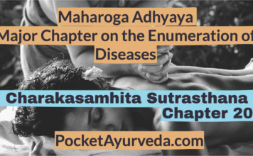 Charaka Samhita Sutrasthana Chapter 20 - Maharoga Adhyaya - Major Chapter on the Enumeration of Diseases