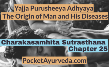 Charaka Samhita Sutrasthana Chapter 25 - Yajja Purusheeya Adhyaya - The Origin of Man and His Diseases