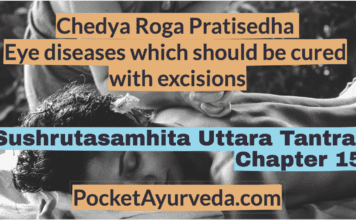 Chedya Roga Pratisedha - eye diseases which should be cured with excisions - Sushrutasamhita Uttaratantra Chapter 15