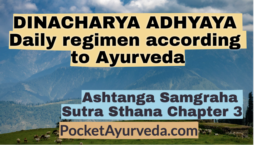 DINACHARYA ADHYAYA - Daily regimen according to Ayurveda