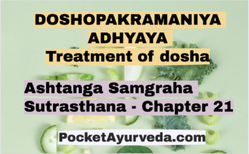 DOSHOPAKRAMANIYA ADHYAYA - Treatment of dosha - A.S.S Chapter 21