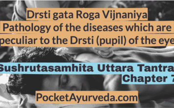 Drsti gata Roga Vijnaniya - Pathology of the diseases which are peculiar to the Drsti (pupil) of the eye - Sushrutasamhita Uttaratantra Chapter 7