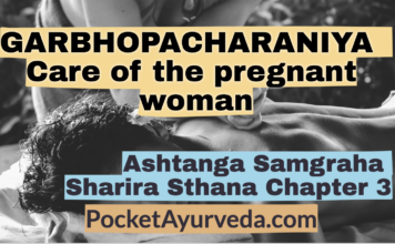GARBHOPACHARANIYA - Care of the pregnant woman - Ashtanga Sangraha Sharira sthana Chapter 3