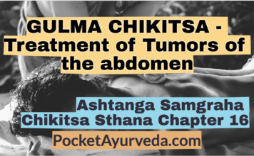 GULMA CHIKITSA - Treatment of Tumors of the abdomen - Ashtanga Samgraha Chikitsasthana Chapter 16