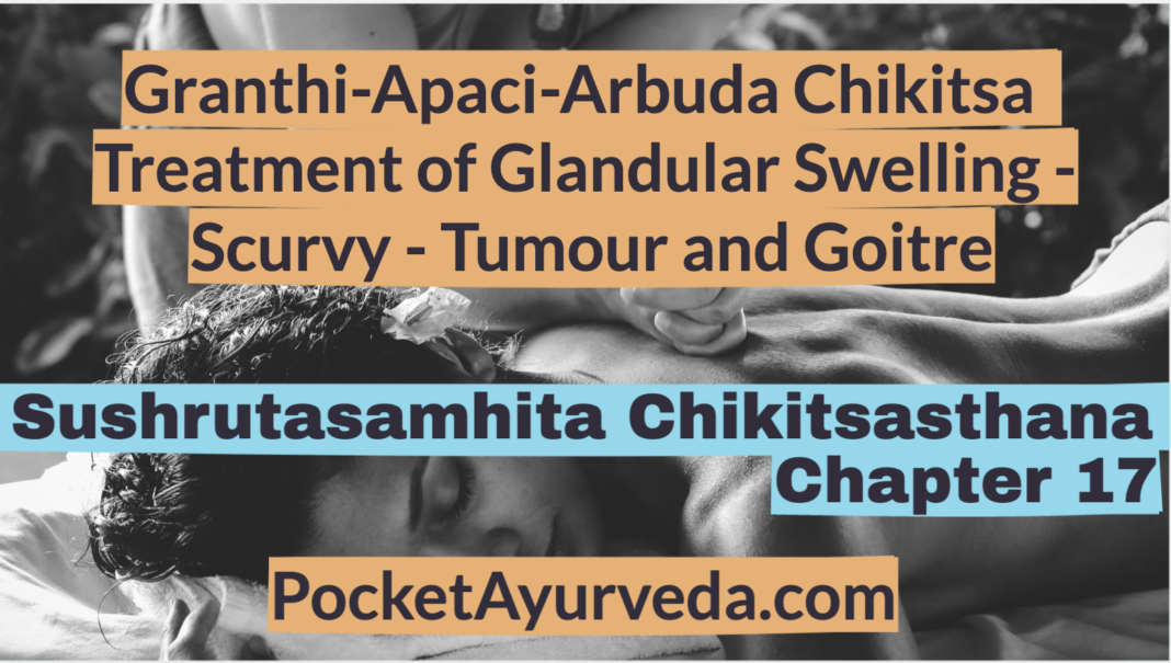 Granthi-Apaci-Arbuda Chikitsa - Treatment of Glandular Swelling - Scurvy - Tumour and Goitre - Sushrutasamhita Chikitsasthana Chapter 18