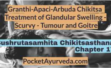 Granthi-Apaci-Arbuda Chikitsa - Treatment of Glandular Swelling - Scurvy - Tumour and Goitre - Sushrutasamhita Chikitsasthana Chapter 18