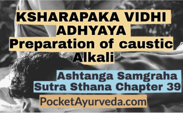KSHARAPAKA VIDHI ADHYAYA - Preparation of caustic alkali - Ashtanga Sangraha Chapter 39
