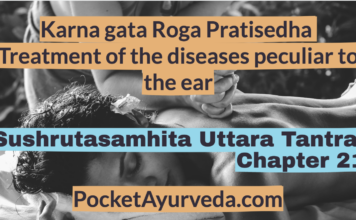 Karna gata Roga Pratisedha - Treatment of the diseases peculiar to the ear - Sushrutasamhita Uttaratantra Chapter 21