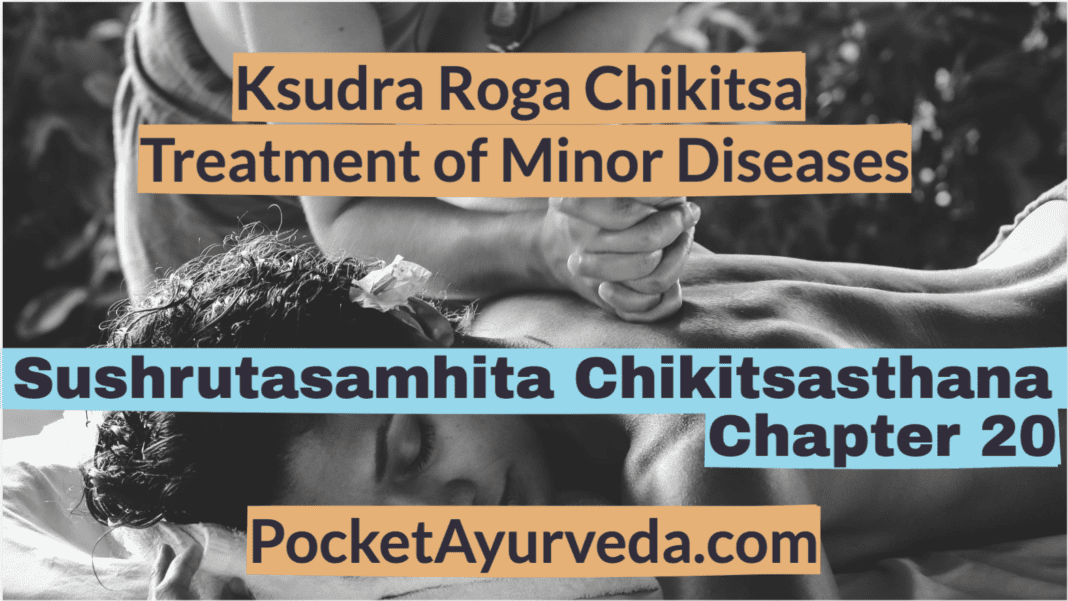 Ksudra Roga Chikitsa - Treatment of Minor Diseases - Sushrutasamhita Chikitsasthana Chapter 20