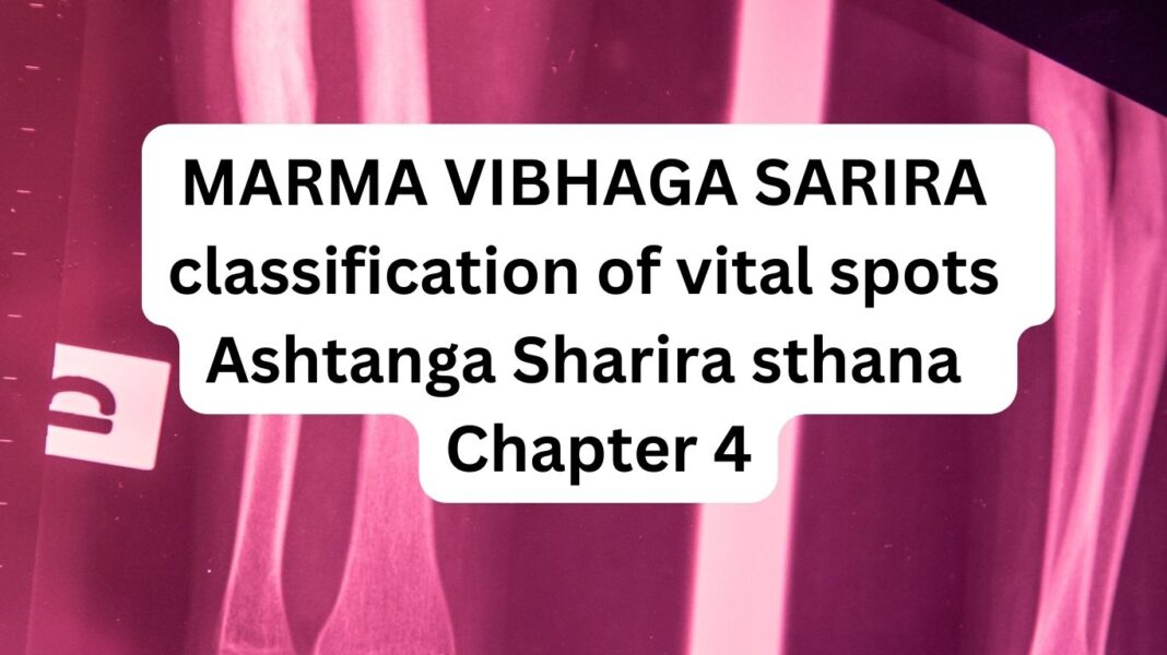 MARMA VIBHAGA SARIRA - classification of vital spots - Ashtanga Sharira sthana - Chapter 4