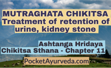 MUTRAGHATA CHIKITSA - Treatment of retention of urine, kidney stone