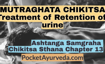 MUTRAGHATA CHIKITSAM - Treatment of Retention of urine - Ashtanga Samgraha Chikitsasthana Chapter 13