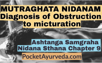 MUTRAGHATA NIDANAM - Diagnosis of Obstruction to micturation - Ashtanga Samgraha Nidanasthana Chapter 9
