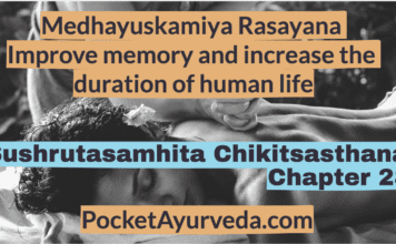 Medhayuskamiya Rasayana - Improve memory and increase the duration of human life - Sushrutasamhita Chikitsasthana Chapter 28