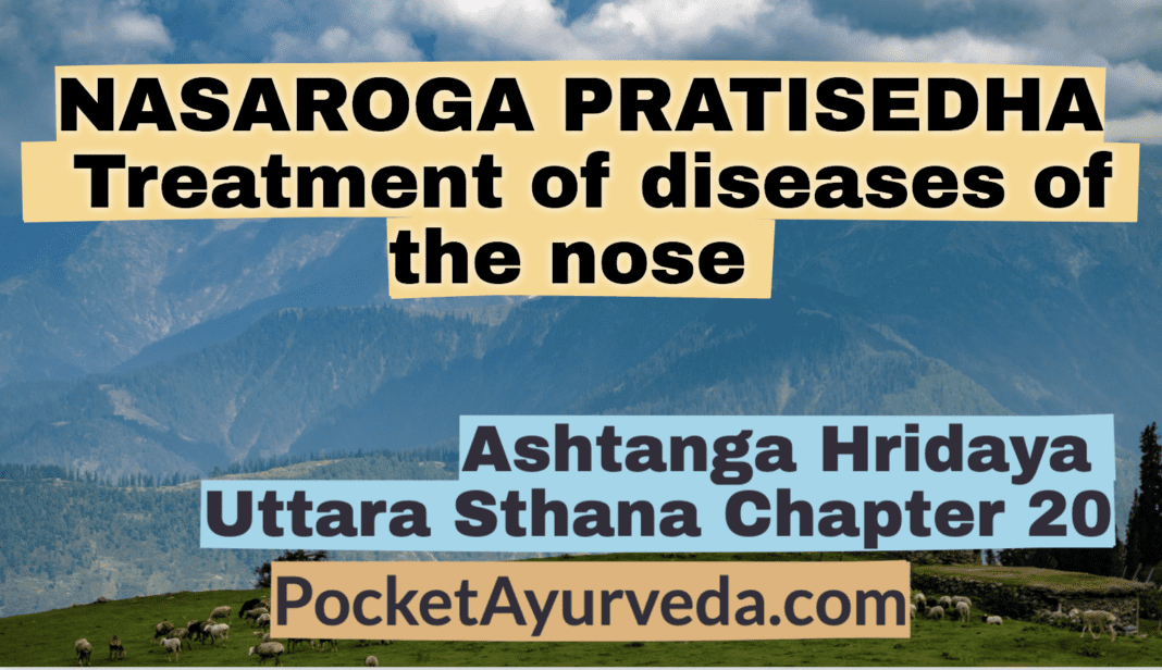 NASAROGA PRATISEDHA - Treatment of diseases of the nose - Ashtang Hridaya Chapter 20