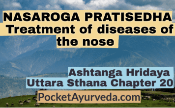 NASAROGA PRATISEDHA - Treatment of diseases of the nose - Ashtang Hridaya Chapter 20