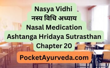Nasya Vidhi - नस्य विधि अध्याय – Nasal Medication :Ashtanga Hridaya Sutrasthan Chapter 20