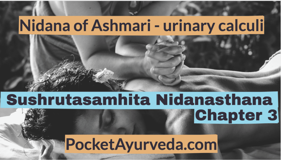 Nidana of Ashmari - urinary calculi - Sushrutasamhita Nidanasthana Chapter 3