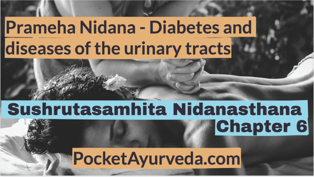 Prameha Nidana - Diabetes and diseases of the urinary tracts - Sushrutasamhita Nidanasthana Chapter 6