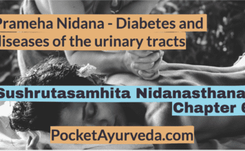 Prameha Nidana - Diabetes and diseases of the urinary tracts - Sushrutasamhita Nidanasthana Chapter 6