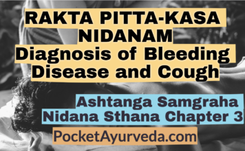RAKTA PITTA-KASA NIDANAM - Diagnosis of Bleeding Disease and Cough - Ashtanga Sangraha Nidana Sthana Chapter 3