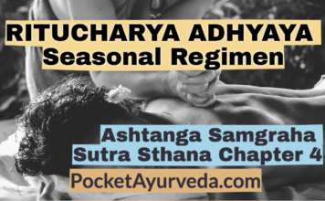 RITUCHARYA ADHYAYA - Seasonal Regimen