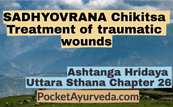 SADHYOVRANA Chikitsa - Treatment of traumatic wounds