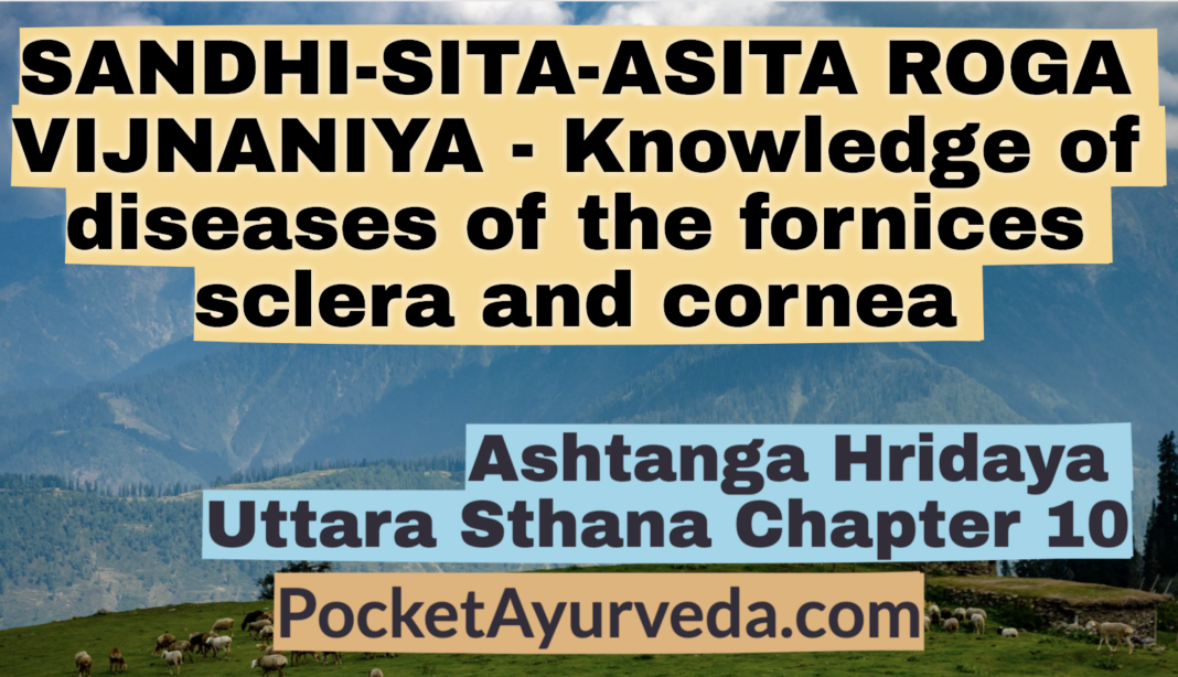 SANDHI-SITA-ASITA ROGA VIJNANIYA - Knowledge of diseases of the fornices sclera and cornea