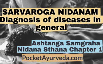 SARVAROGA NIDANAM - Diagnosis of diseases in general - Ashtanga Sangraha Nidana sthana Chapter 1