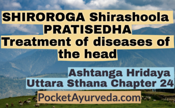 SHIROROGA Shirashoola PRATISEDHA - Treatment of diseases of the head