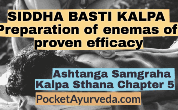 SIDDHA BASTI KALPA - Preparation of enemas of proven efficacy - Ashtanga Samgraha Kalpasthana Chapter 5