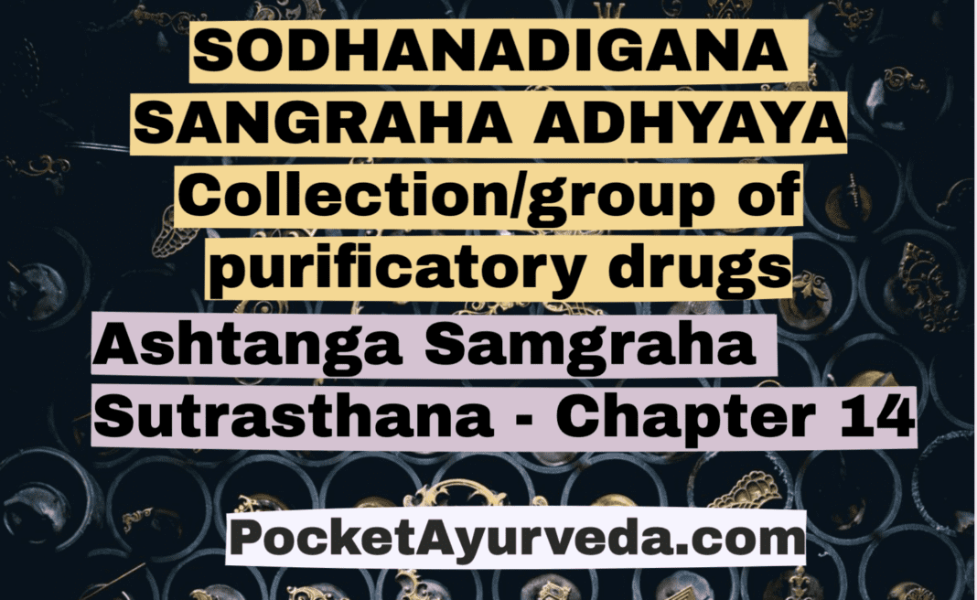 SODHANADIGANA SANGRAHA ADHYAYA - Collection/group of purificatory drugs