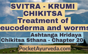 SVITRA - KRUMI CHIKITSA - Treatment of leucoderma and worms