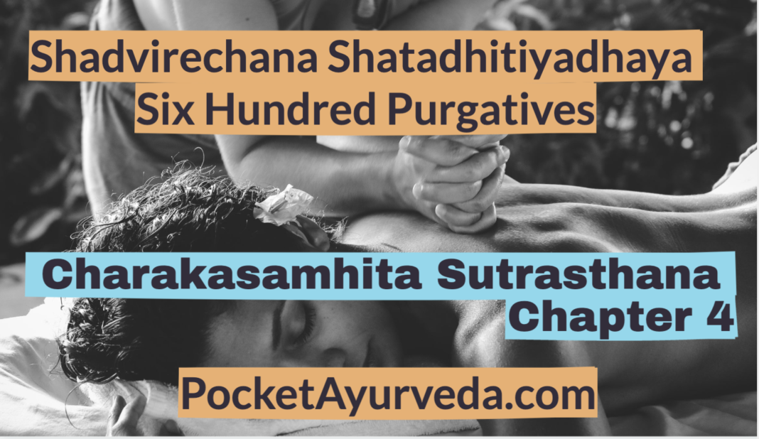 Shadvirechana Shatadhitiyadhaya - Six Hundred Purgatives - Charakasamhita Sutrasthana Chapter 4