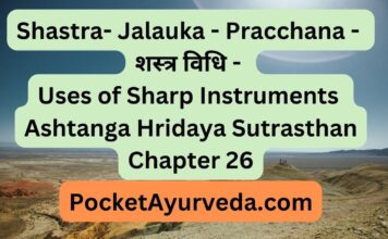 Shastra- Jalauka - Pracchana - शस्त्र विधि - Uses of Sharp Instruments : Ashtanga Hridaya Sutrasthan Chapter 26