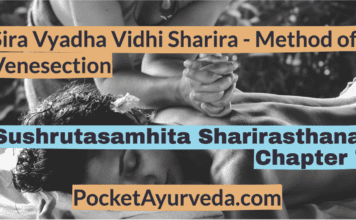 Sira Vyadha Vidhi Sharira - Method of Venesection - Sushrutasamhita Sharirasthana Chapter 8