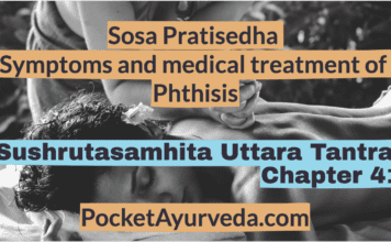 Sosa Pratisedha - Symptoms and medical treatment of Phthisis - Sushrutasamhita Uttaratantra Chapter 41