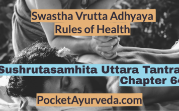 Swastha Vrutta Adhyaya - Rules of Health - Sushrutasamhita Uttaratantra Chapter 64